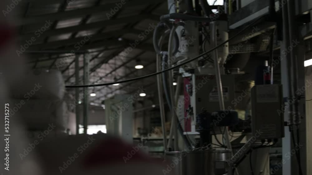 Panoramic shot of a plastic bag factory Panoramic shot of a plastic bag factory