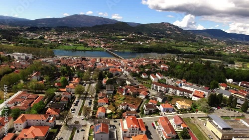 Aerial View City of Ponte de Lima, Portugal photo