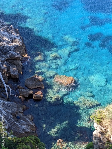 Blue sea water in the sunny day in a coast