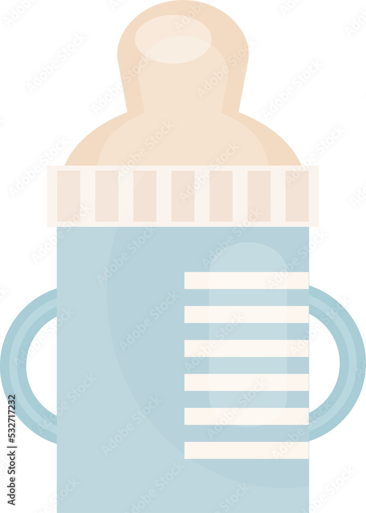 Fototapeta premium Baby Milk Bottle Isolated Illustration on Transparent Background 