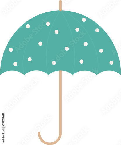 Umbrella Polka Dot Isolated Illustration on Transparent Background 