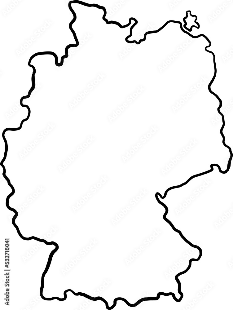 doodle freehand drawing of germany map. doodle freehand drawing of germany map.