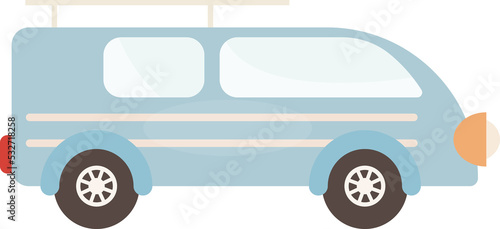 Cartoon Mini Van. Cartoon Isolated Illustration on Transparent Background 