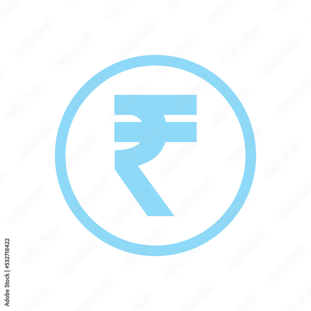 Indian Rupee icon coin vector symbol Indian Rupee icon coin vector symbol