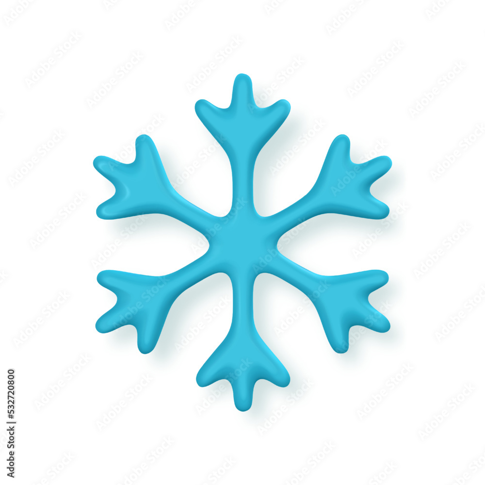 3d Christmas snowflake. Xmas or New Year's decorative element. Vector illustration 3d Christmas snowflake. Xmas or New Year's decorative element. Vector illustration
