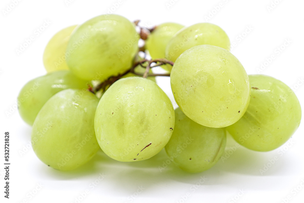bunch of green grapes on white background bunch of green grapes on white background