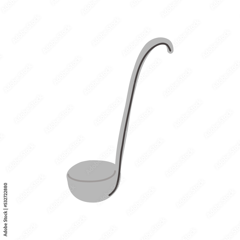 Ladle cartoon in doodle style on white background. Hand drawn illustration. Vector cartoon illustration Ladle cartoon in doodle style on white background. Hand drawn illustration. Vector cartoon illustration