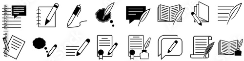Write icon vector set. notes illustration sign collection. Writer symbol. notebook logo.