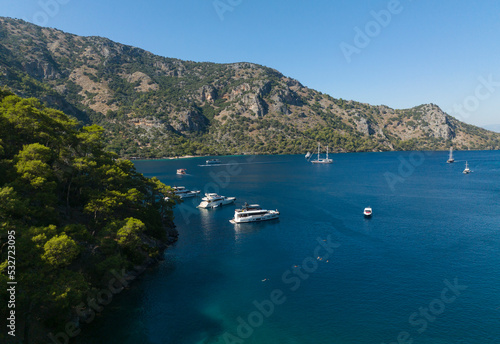 Cleopatra Hammam Bay Drone Photo, Gocek Islands Fethiye, Mugla Turkey © raul77