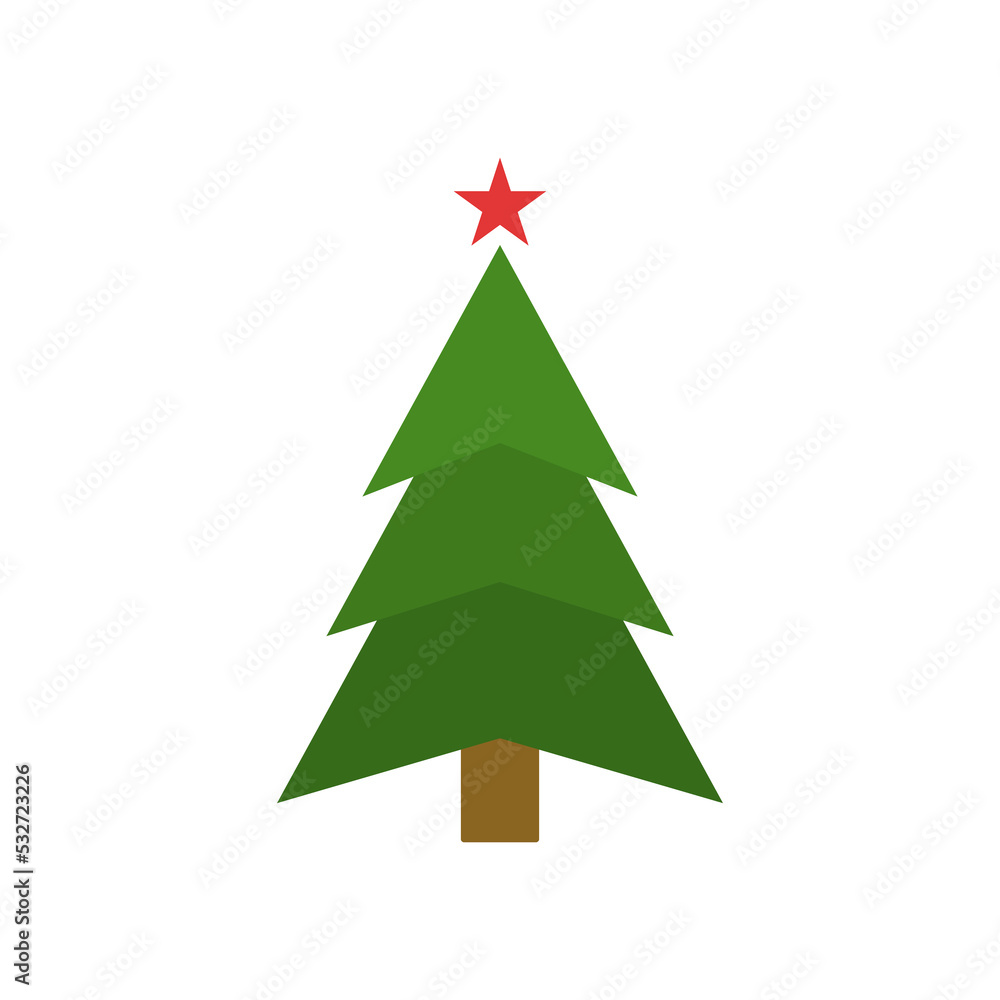 Christmas tree flat icon set. Xmas cartoon craft collection. Vector new year winter holiday desing element Christmas tree flat icon set. Xmas cartoon craft collection. Vector new year winter holiday desing element