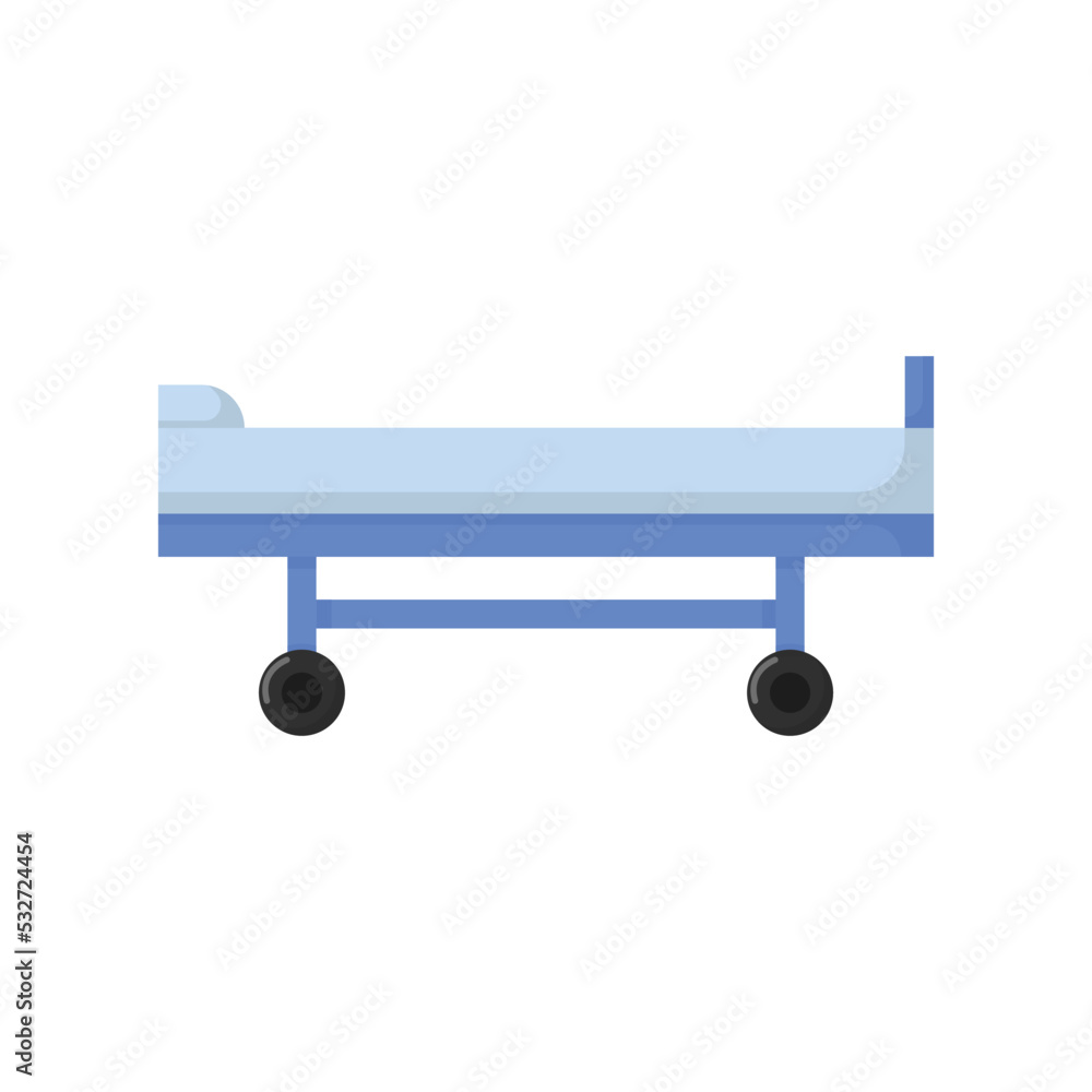 Vector graphic of hospital bad. Hospital equipment illustration with flat design style. Suitable for content design assets Vector graphic of hospital bad. Hospital equipment illustration with flat design style. Suitable for content design assets