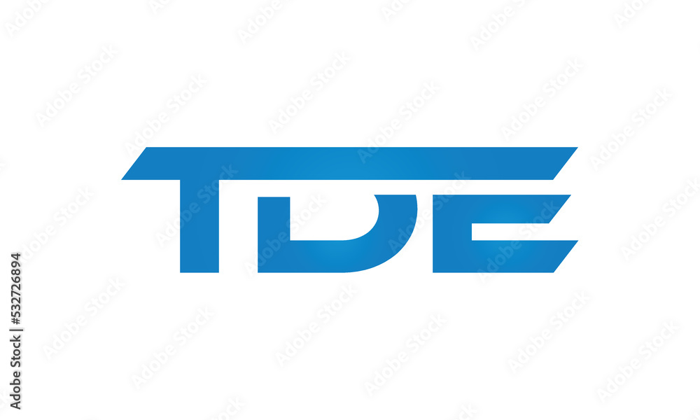 TDE monogram linked letters, creative typography logo icon TDE monogram linked letters, creative typography logo icon
