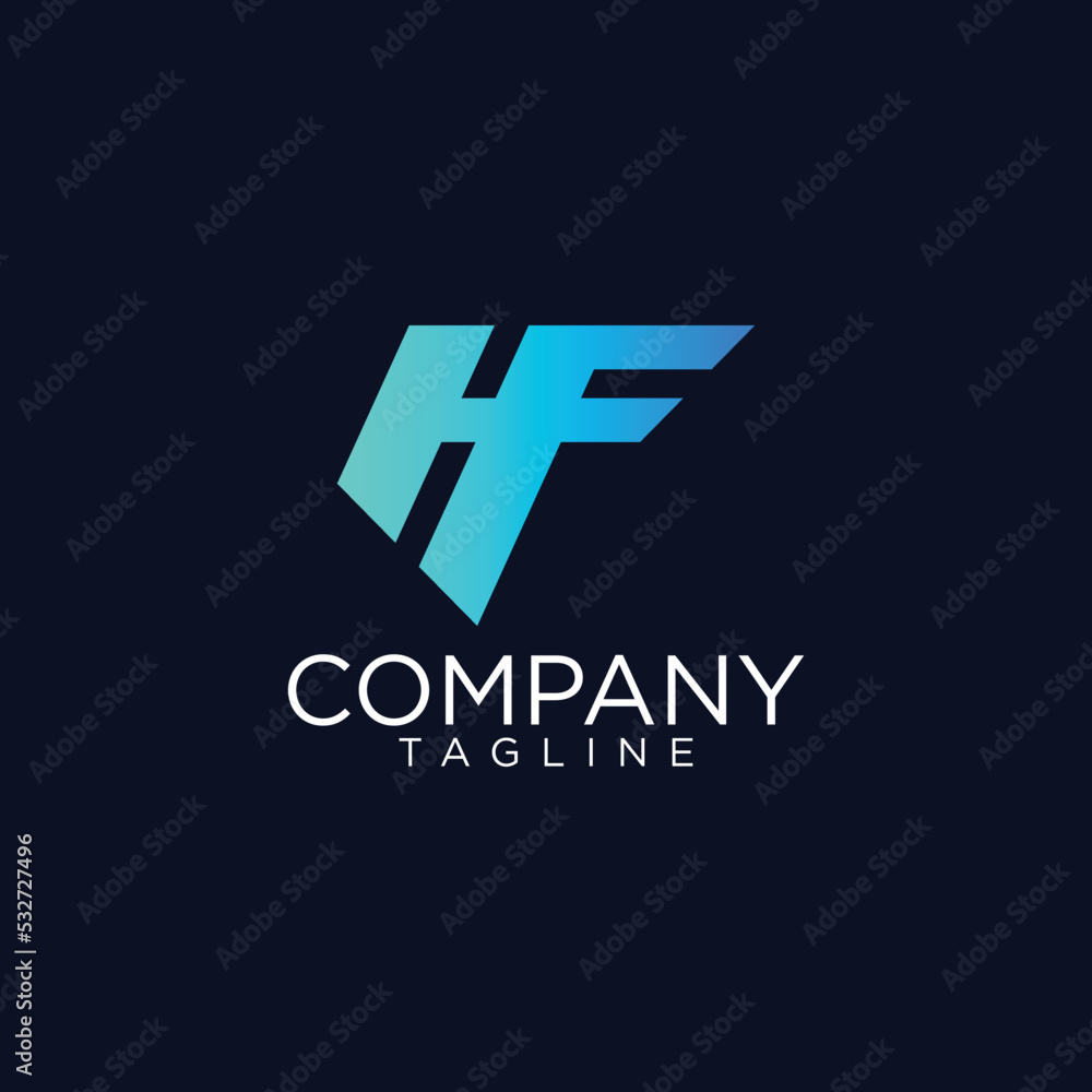 Obraz premium hf logo design and premium vector templates