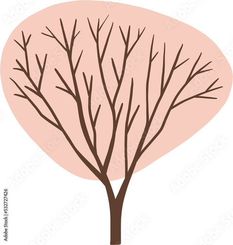 simplicity tree freehand drawing flat design.