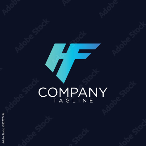 hf logo design and premium vector templates