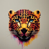 eine 3D-Illustration eines bunten Cheetah-Portraits
