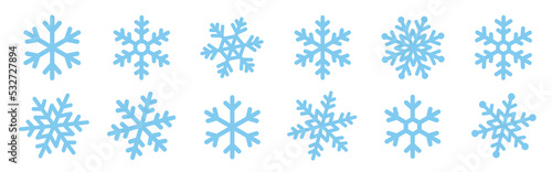 Snowflakes icons set. Snow sign. Snowflakes template. Snowflake winter. Snowflakes icons. Snowflake vector icon on white background.