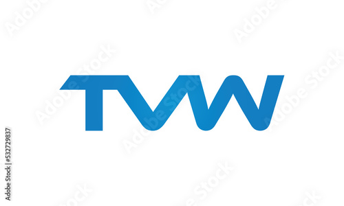 TVW letters Joined logo design connect letters with chin logo logotype icon concept  