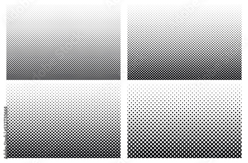 Halftone square dots. Checkered halftone pattern. Abstract squares background. © sanchesnet1