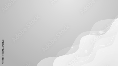 Gray silver white wave abstract vector background