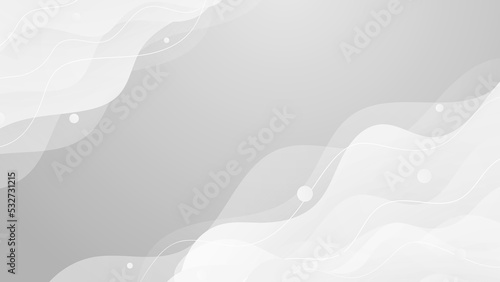 Abstract wave geometric white and gray color background. Vector, illustration.