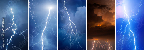 Smart phone backgrounds or wallpapers showing lightning during summer storm 