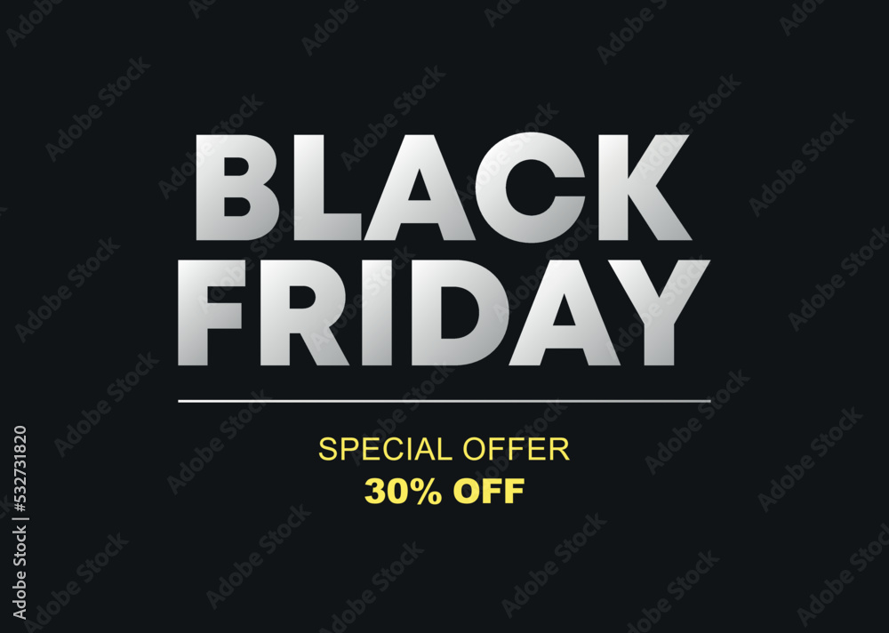 30% off. Special Offer Black Friday. Vector illustration price discount. Campaign for stores, retail