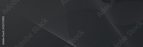 Smooth elegant black satin texture abstract wave background. Luxurious background design