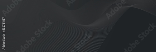 Dark deep black dynamic abstract vector background with wave lines. Modern creative halftone premium gradient. 3d cover of business presentation banner for sale event night party. Soft shadow dots