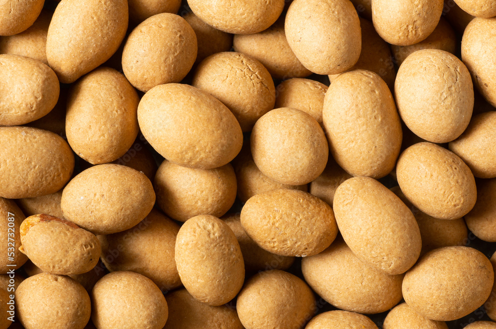 Soy-covered Peanuts with sauce texture background, traditional turkish coated nut Soy-covered Peanuts with sauce texture background, traditional turkish coated nut