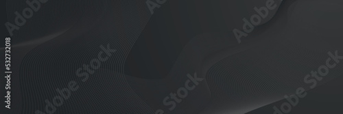 Smooth elegant black satin texture abstract wave background. Luxurious background design