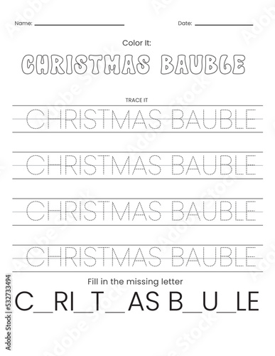 Christmas Tracing Words