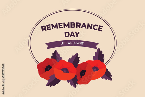 Remembrance day with some poppy. Remembrance day concept. Flat vector illustrations isolated. 