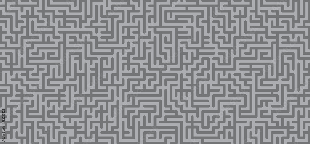 Education logic, labyrinth line. Black, gray square maze. Vector. Find the way, labyrinth riddle. Black, white geometric pattern. labyrinth design icon. Maze tangled lines. Thinking game banner Education logic, labyrinth line. Black, gray square maze. Vector. Find the way, labyrinth riddle. Black, white geometric pattern. labyrinth design icon. Maze tangled lines. Thinking game banner