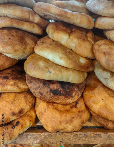 Tradition arabic bread - Pita, sold at the bakery store