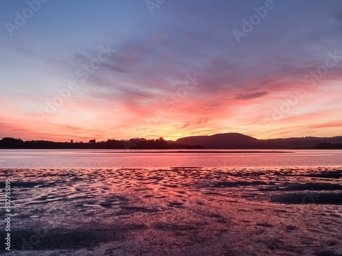 Dramatic deep colours of brilliant sunrise