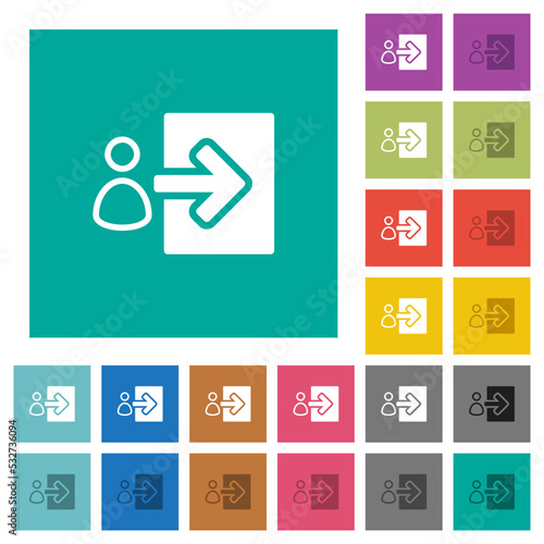 User login alternate square flat multi colored icons
