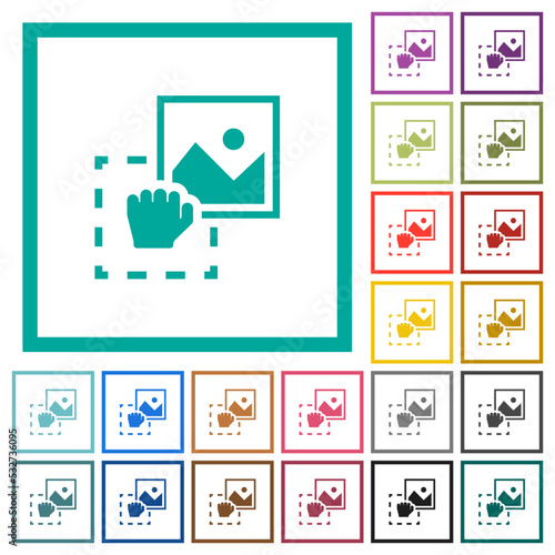 Grab image to upload flat color icons with quadrant frames