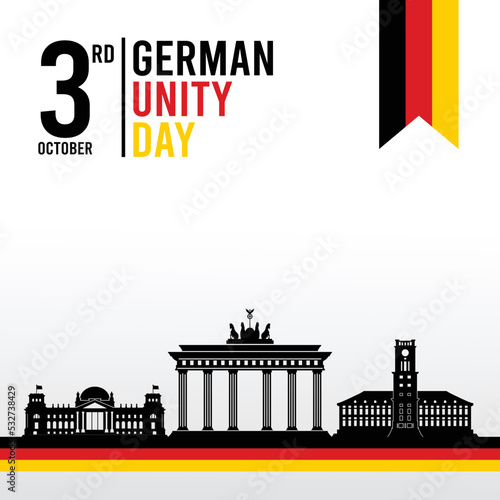 German Independence Day with three landmarks