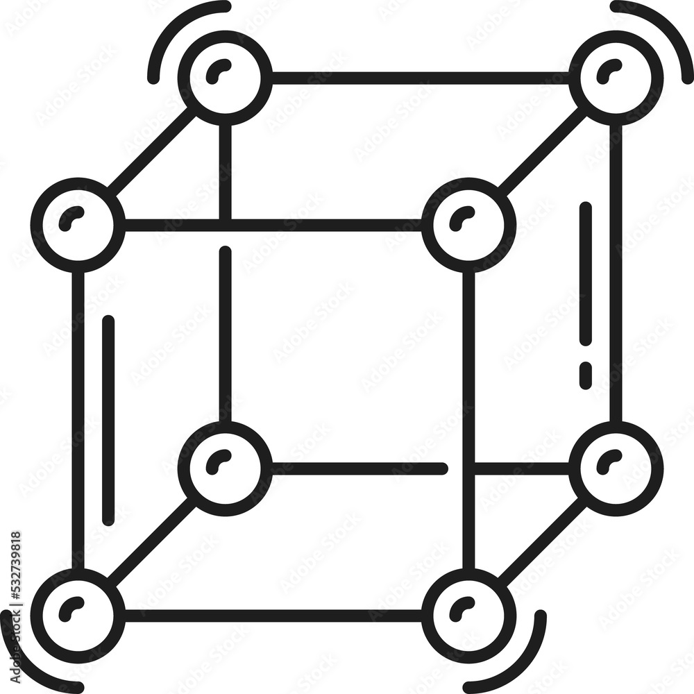 Molecular cell, cube frame of atom DNA chromosome Molecular cell, cube frame of atom DNA chromosome