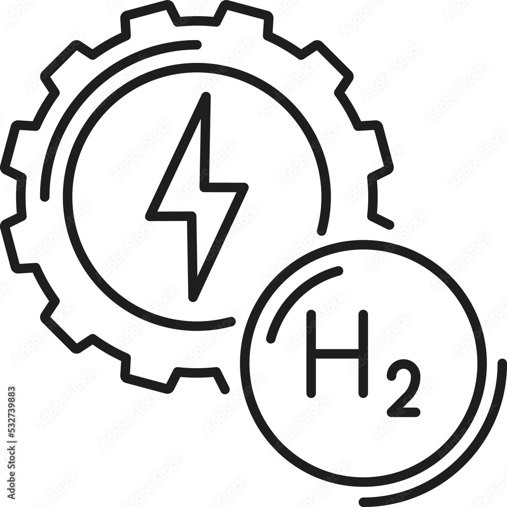 Hydrogen renewable energy and vector thunder sign Hydrogen renewable energy and vector thunder sign