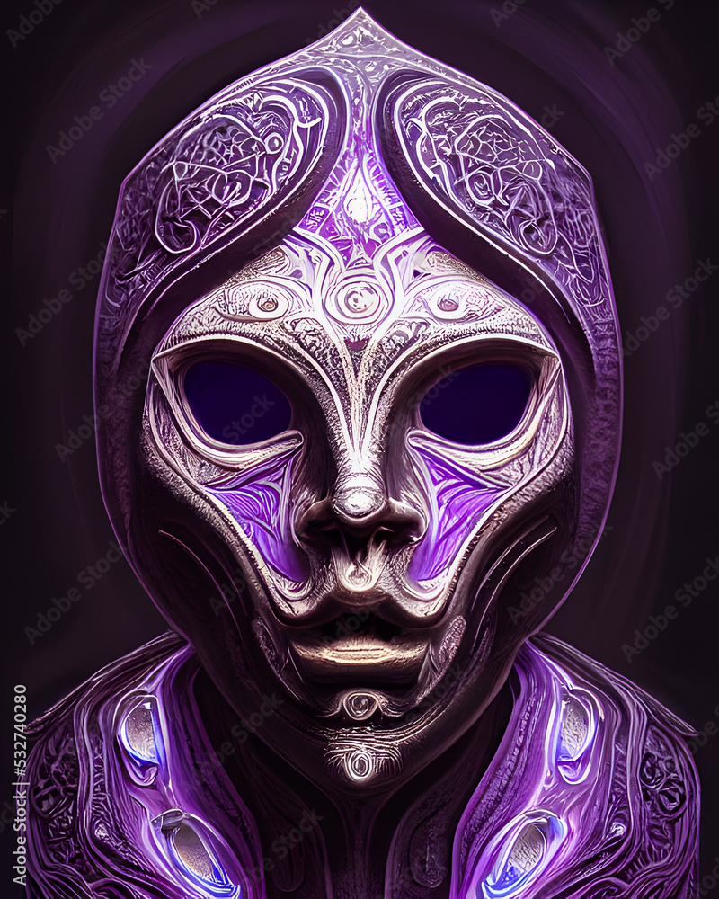 Artistic concept painting of a beautiful mask background 3d illustration.