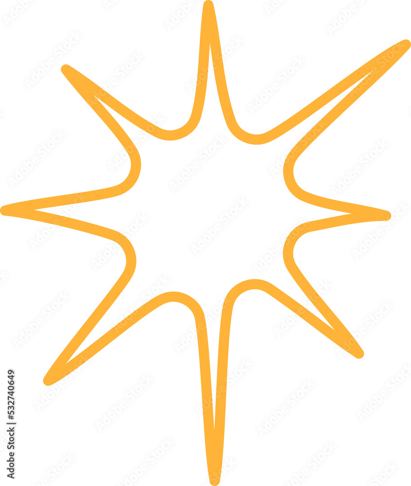 Obraz premium Sparkling star doodle, magic witchcraft symbol