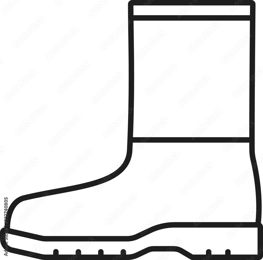 Rubber or winter boots shoe outline icon Rubber or winter boots shoe outline icon