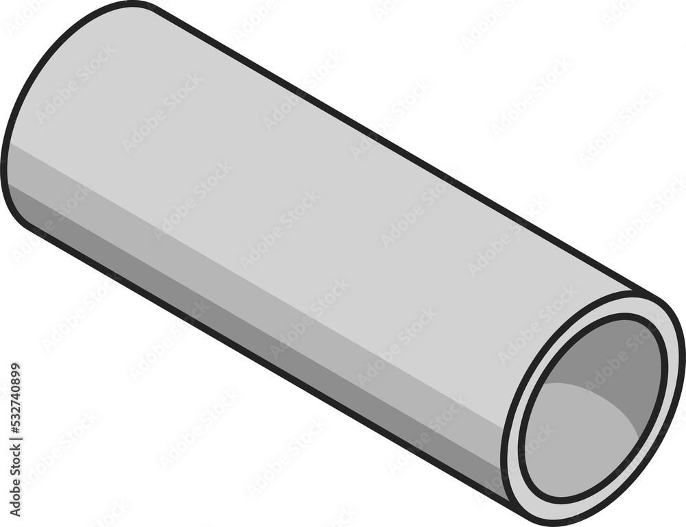 Rolled metal profile isolated aluminium pipe sign Rolled metal profile isolated aluminium pipe sign
