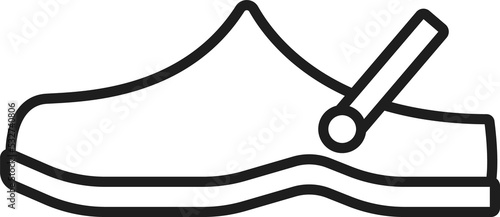Photography Foam clog or slipper shoe outline icon