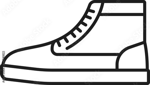 Hightop basketball sneakers shoe outline icon