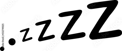 ZZZ doodle bedtime sleep. Snore, vector ZZZZ icon