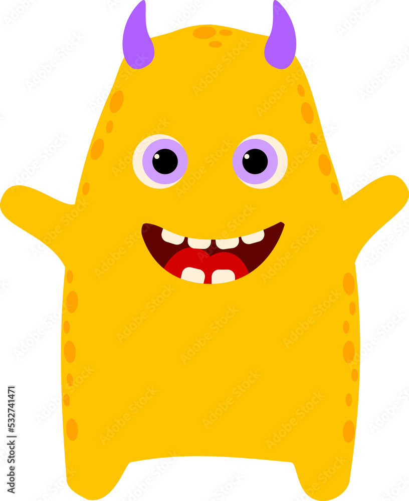 Spooky monster emoticon, funny cartoon character Spooky monster emoticon, funny cartoon character