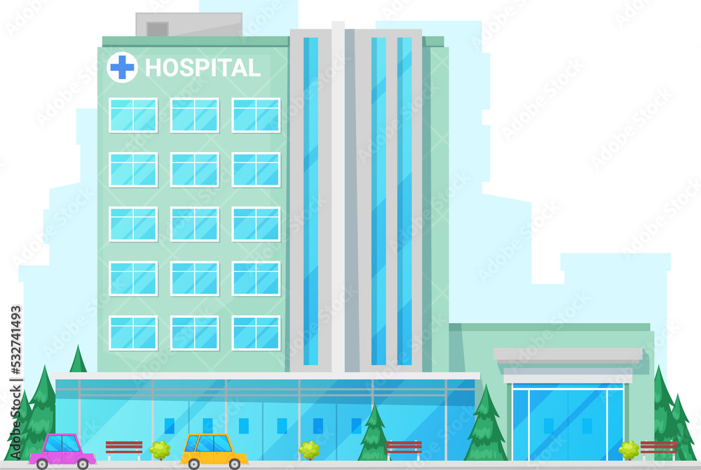 Hospital building exterior isolated medical center